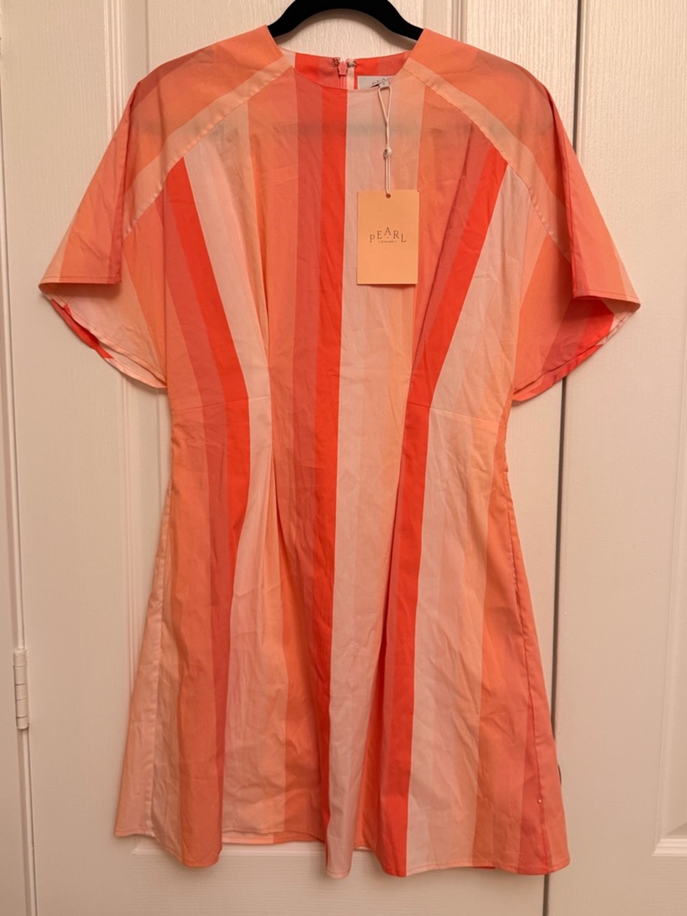 NWT PEARL by Lela Rose Coral Multi
Multi Stripe Poplin A-Line Dress